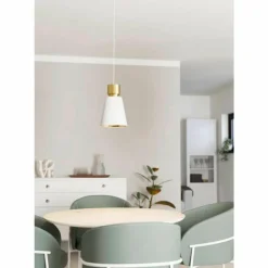 Lampes En Tissu-Luminaires Eglo Suspension Eglo AGLIENTINA Laiton, 1 lumière