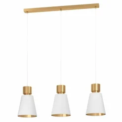 Lampes En Tissu-Luminaires Eglo Suspension Eglo AGLIENTINA Laiton, 3 lumières