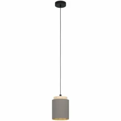 Lampes En Tissu-Luminaires Eglo Suspension Eglo ALBARIZA Brun, Noir, 1 lumière