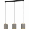 Lampes En Tissu-Luminaires Eglo Suspension Eglo ALBARIZA Brun, Noir, 3 lumières