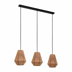 Style Boho-Chic-Luminaires Eglo Suspension Eglo ALDERNEY Noir, 3 lumières