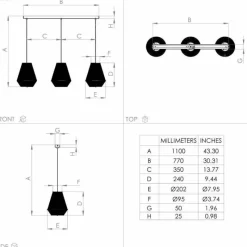 Style Boho-Chic-Luminaires Eglo Suspension Eglo ALDERNEY Noir, 3 lumières