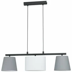 Lampes En Tissu-Luminaires Eglo Suspension EGLO ALMEIDA Noir, 3 lumières