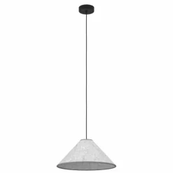Lampes En Tissu-Luminaires Eglo Suspension Eglo ALSAGER Noir, 1 lumière