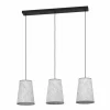 Lampes En Tissu-Luminaires Eglo Suspension Eglo ALSAGER Noir, 3 lumières