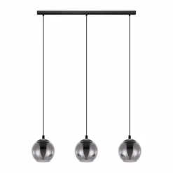 Suspension Verre Fumé-Luminaires Eglo Suspension EGLO ARISCANI Noir, 3 lumières