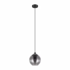 Suspension Verre Fumé-Luminaires Eglo Suspension EGLO ARISCANI Noir, 1 lumière