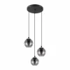 Suspension Verre Fumé-Luminaires Eglo Suspension EGLO ARISCANI Noir, 3 lumières