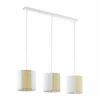 Lampes En Tissu-Luminaires Eglo Suspension Eglo ARNHEM Blanc, 3 lumières