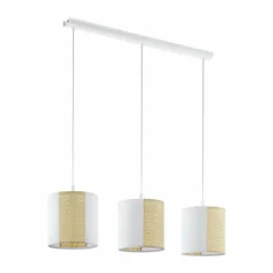 Lampes En Tissu-Luminaires Eglo Suspension Eglo ARNHEM Blanc, 3 lumières