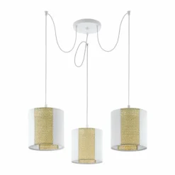 Lampes En Tissu-Luminaires Eglo Suspension Eglo ARNHEM Blanc, 3 lumières