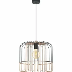 Lampes Vintages & Rétros-Luminaires Eglo Suspension EGLO ASUNCIÓN Nickel mat, Noir, 1 lumière