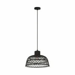 Style Boho-Chic-Luminaires Eglo Suspension Eglo AUSNBY Noir, 1 lumière