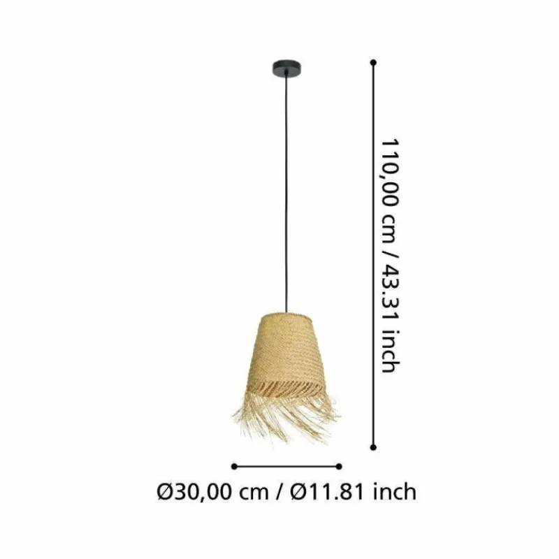 Style Boho-Chic-Luminaires Eglo Suspension Eglo AYCLIFFE Noir, 1 lumière