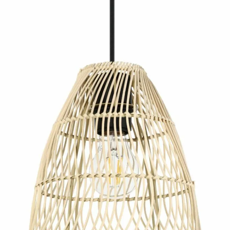 Style Boho-Chic-Luminaires Eglo Suspension Eglo AYESGARTH Noir, 3 lumières