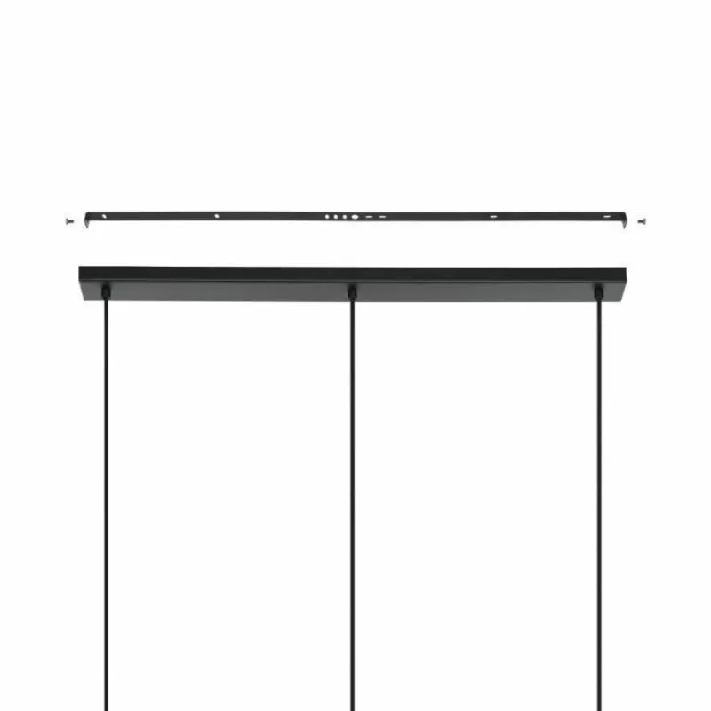 Style Boho-Chic-Luminaires Eglo Suspension Eglo AYESGARTH Noir, 3 lumières