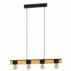 Lampes En Bois-Luminaires Eglo Suspension Eglo BAILRIGG Écru, Noir, 4 lumières