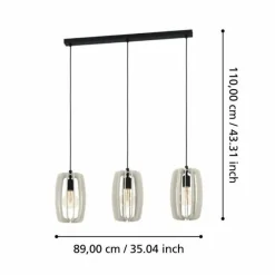 Luminaires Eglo Suspension Eglo BAJAZZARA Noir, 3 lumières* Suspensions