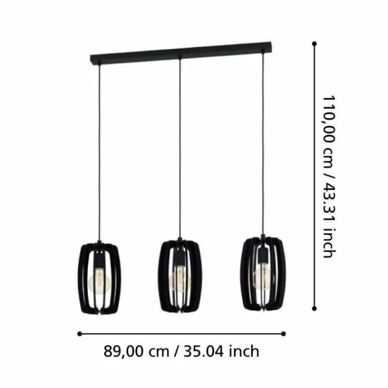 Luminaires Eglo Suspension Eglo BAJAZZARA Noir, 3 lumières* Suspensions