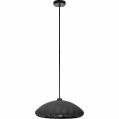 Lampes En Tissu-Luminaires Eglo Suspension Eglo BARLASTON Noir, 1 lumière