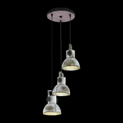 Lampes Industrielles-Luminaires Eglo Suspension Eglo BARNSTAPLE Brun, Noir, 3 lumières