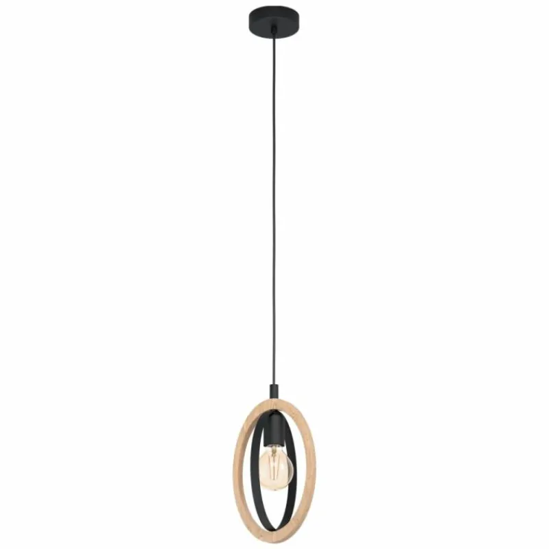 Lampes Industrielles-Luminaires Eglo Suspension Eglo BASILDON Brun, Noir, 1 lumière