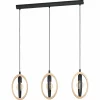 Lampes Industrielles-Luminaires Eglo Suspension Eglo BASILDON Brun, Noir, 3 lumières