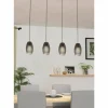 Suspension Verre Fumé-Luminaires Eglo Suspension Eglo BATISTA Laiton, Noir, 4 lumières