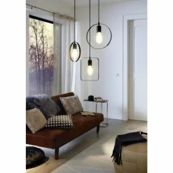 Lampes Vintages & Rétros-Luminaires Eglo Suspension Eglo BEDINGTON Noir, 1 lumière