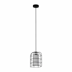 Lampes En Tissu-Luminaires Eglo Suspension Eglo BITTAMS Noir, 1 lumière