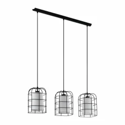 Lampes En Tissu-Luminaires Eglo Suspension Eglo BITTAMS Noir, 3 lumières