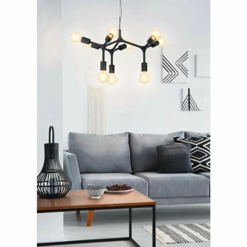 Luminaires Eglo Suspension EGLO BOCADELLA Noir, 9 lumières* Suspensions