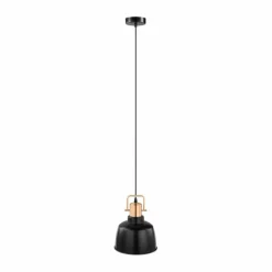 Lampes Industrielles-Luminaires Eglo Suspension Eglo BODMIN Cuivre, Noir, 1 lumière