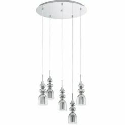 Luminaires Eglo Suspension Eglo BOLANOS LED Chrome, 5 lumières
