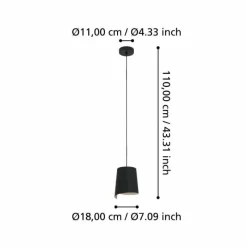 Luminaires Eglo Suspension Eglo BOLIVIA Noir, 1 lumière* Suspensions