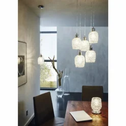 Luminaires Rustiques-Luminaires Eglo Suspension Eglo BONARES 1 Chrome, 1 lumière