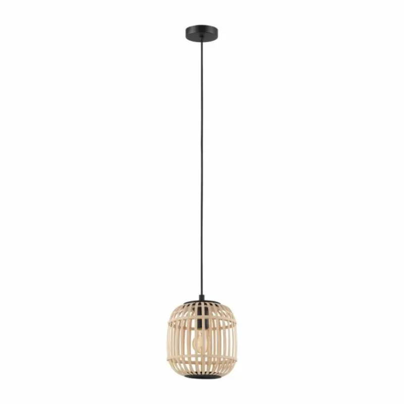 Style Boho-Chic-Luminaires Eglo Suspension EGLO BORDESLEY Noir, 1 lumière