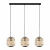 Style Boho-Chic-Luminaires Eglo Suspension EGLO BORDESLEY Noir, 3 lumières