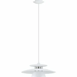 Luminaires Eglo Suspension EGLO BRENDA Nickel mat, Blanc, 1 lumière* Suspensions