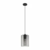Suspension Verre Fumé-Luminaires Eglo Suspension EGLO CADAQUES Noir, 1 lumière