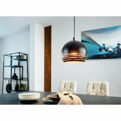 Lampes Dorées-Luminaires Eglo Suspension EGLO CAMASTRA Or, Noir, 1 lumière