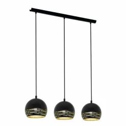 Lampes Dorées-Luminaires Eglo Suspension Eglo CAMASTRA Or, Noir, 3 lumières