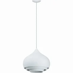 Lampes En Tissu-Luminaires Eglo Suspension Eglo CAMBORNE Blanc, 1 lumière