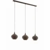 Lampes En Tissu-Luminaires Eglo Suspension Eglo CAMBORNE Brun, 3 lumières