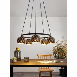 Luminaires Eglo Suspension EGLO CANTALLOPS Noir, 5 lumières* Suspensions