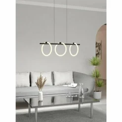 Luminaires Eglo Suspension Eglo CARANACOA LED Noir, 3 lumières* Éclairage Led
