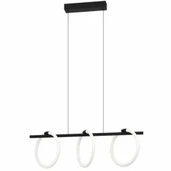 Luminaires Eglo Suspension Eglo CARANACOA LED Noir, 3 lumières* Éclairage Led