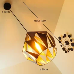 Lampes Vintages & Rétros-Luminaires Eglo Suspension Eglo CARLTON 1 Noir, Argenté, 1 lumière