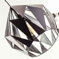 Lampes Vintages & Rétros-Luminaires Eglo Suspension Eglo CARLTON 1 Noir, Argenté, 1 lumière