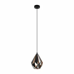 Lampes Vintages & Rétros-Luminaires Eglo Suspension Eglo CARLTON Cuivre, Noir, 1 lumière